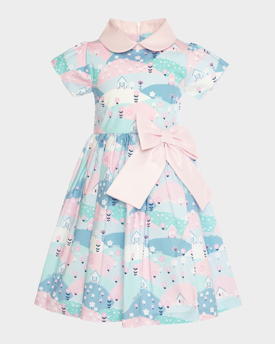 Girl's Pastel Cotton Poplin Dress, Size 3T-12